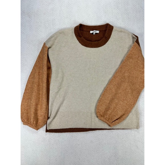 Madewell Sweaters - Madewell Colorblock Merino Wool Alpaca Blend Balloon Sleeve Sweater Medium M